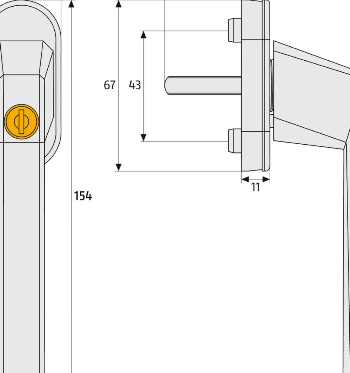 Abus Raamgreep Met Sleutel Fg110 Verzilverd