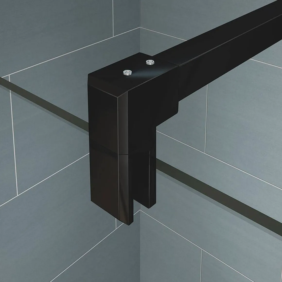 Aica Inloopdouche 150X200Cm Anti Kalk - Mat Zwart P15-132B