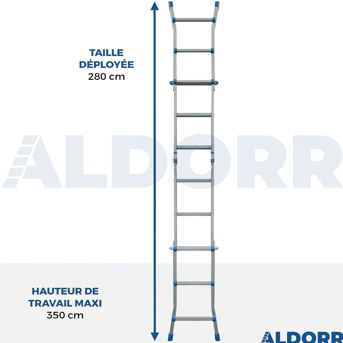 Aldorr Home - Multiladder Uitschuifbare Vouwladder 4X3 - 2,80M