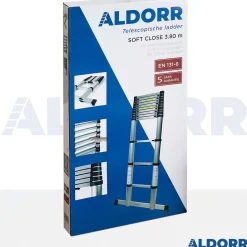 Aldorr Home - Telescoopladder 3,80M - Met Stabilisatievoet En Soft Closing