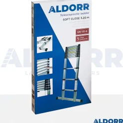 Aldorr Home - Telescoopladder 3,20M - Met Stabilisatievoet En Soft Closing