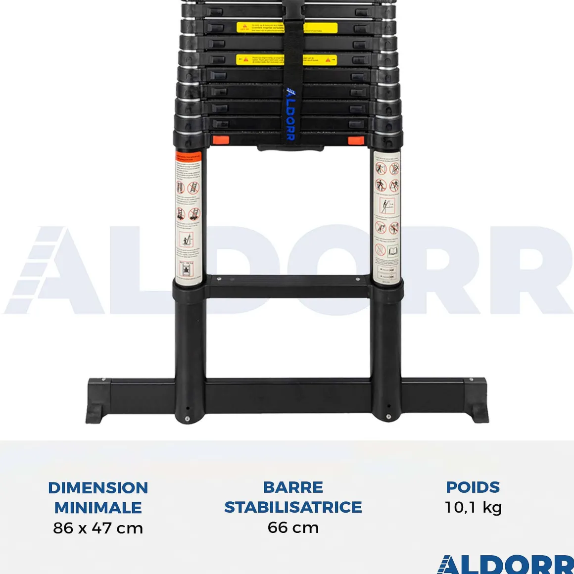 Aldorr Professional - Telescoopladder 3,20M - Met Optigrip™ En Extra Brede Treden