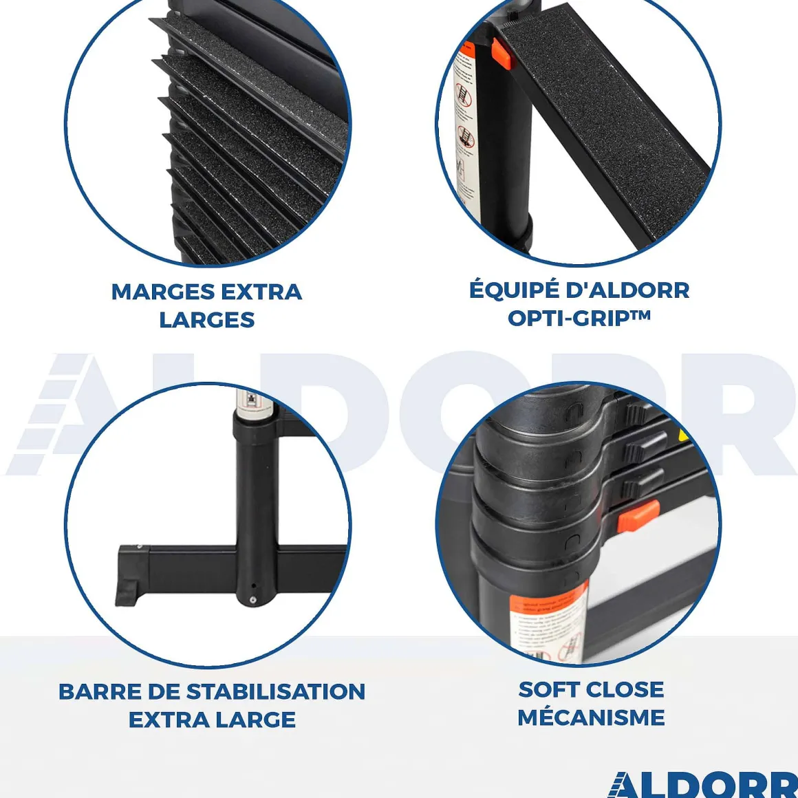 Aldorr Professional - Telescoopladder 3,20M - Met Optigrip™ En Extra Brede Treden
