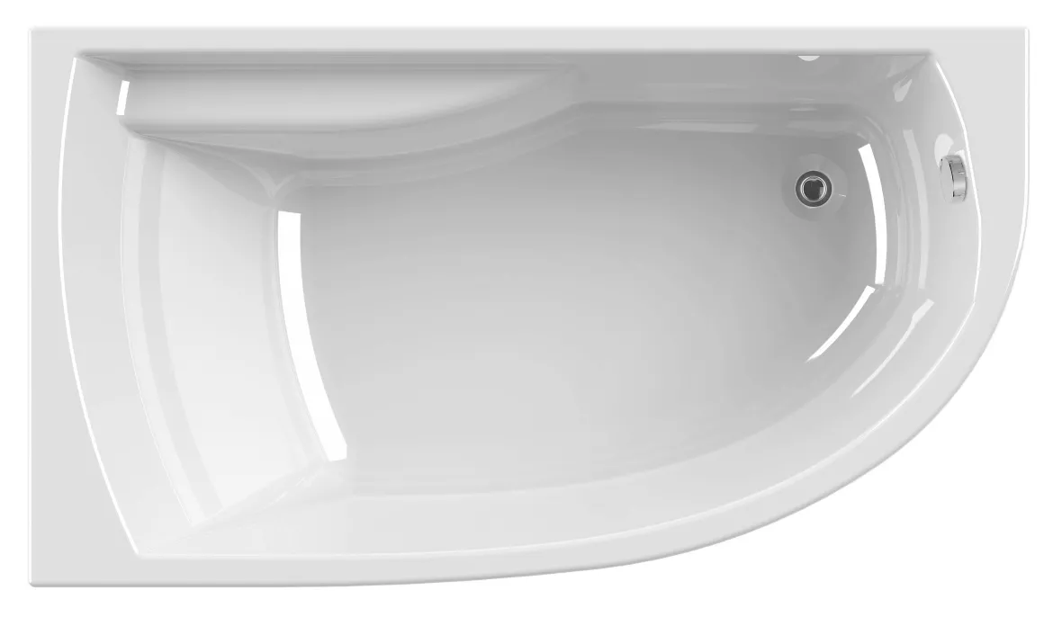 Allibert Asymmetrisch Bad Diva Rechts Plaatsbesparend 160X90X53-54,5Cm Wit
