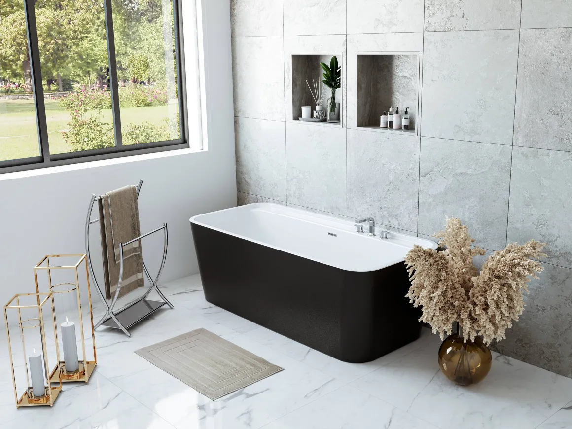 Allibert Bad Kolora 170X78Cm Mat Zwart