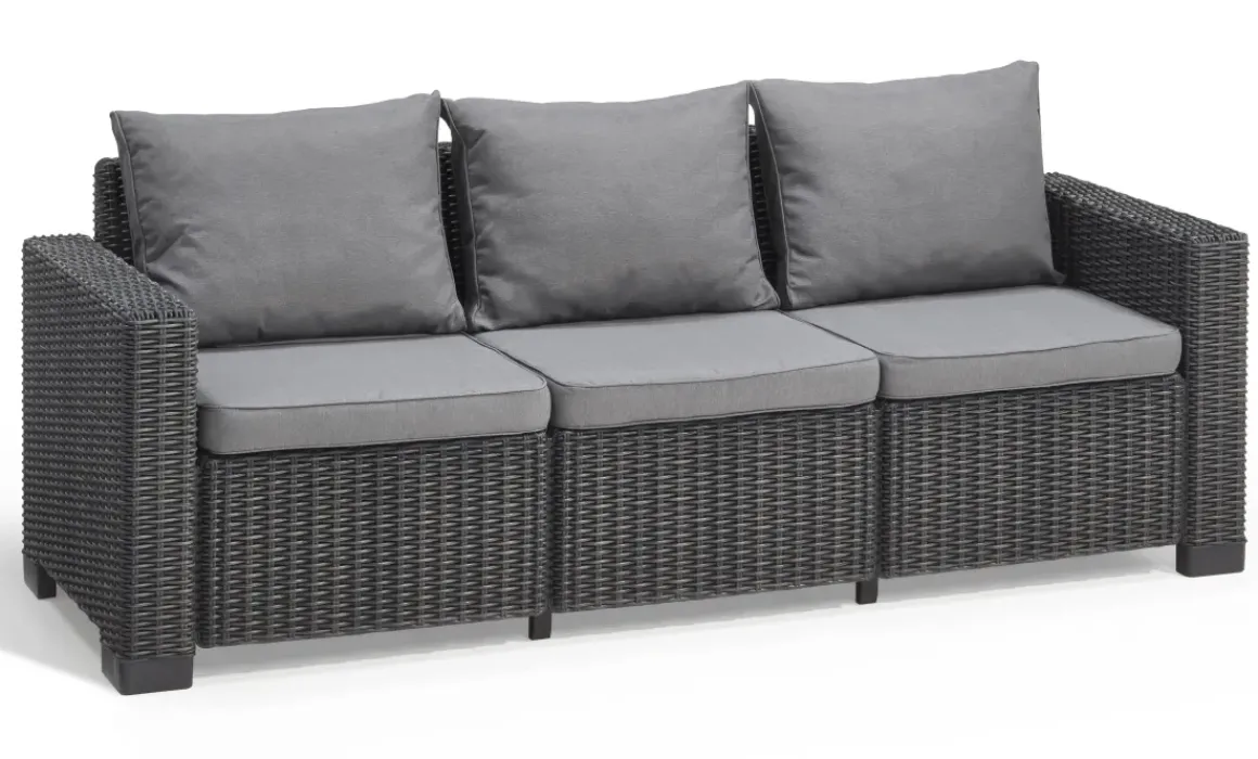 Allibert California Chaiselongue Loungeset - 3-4 Personen - Grijs