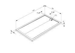 Allibert Douchebak Slim Rechthoekig 140X80Cm Wit