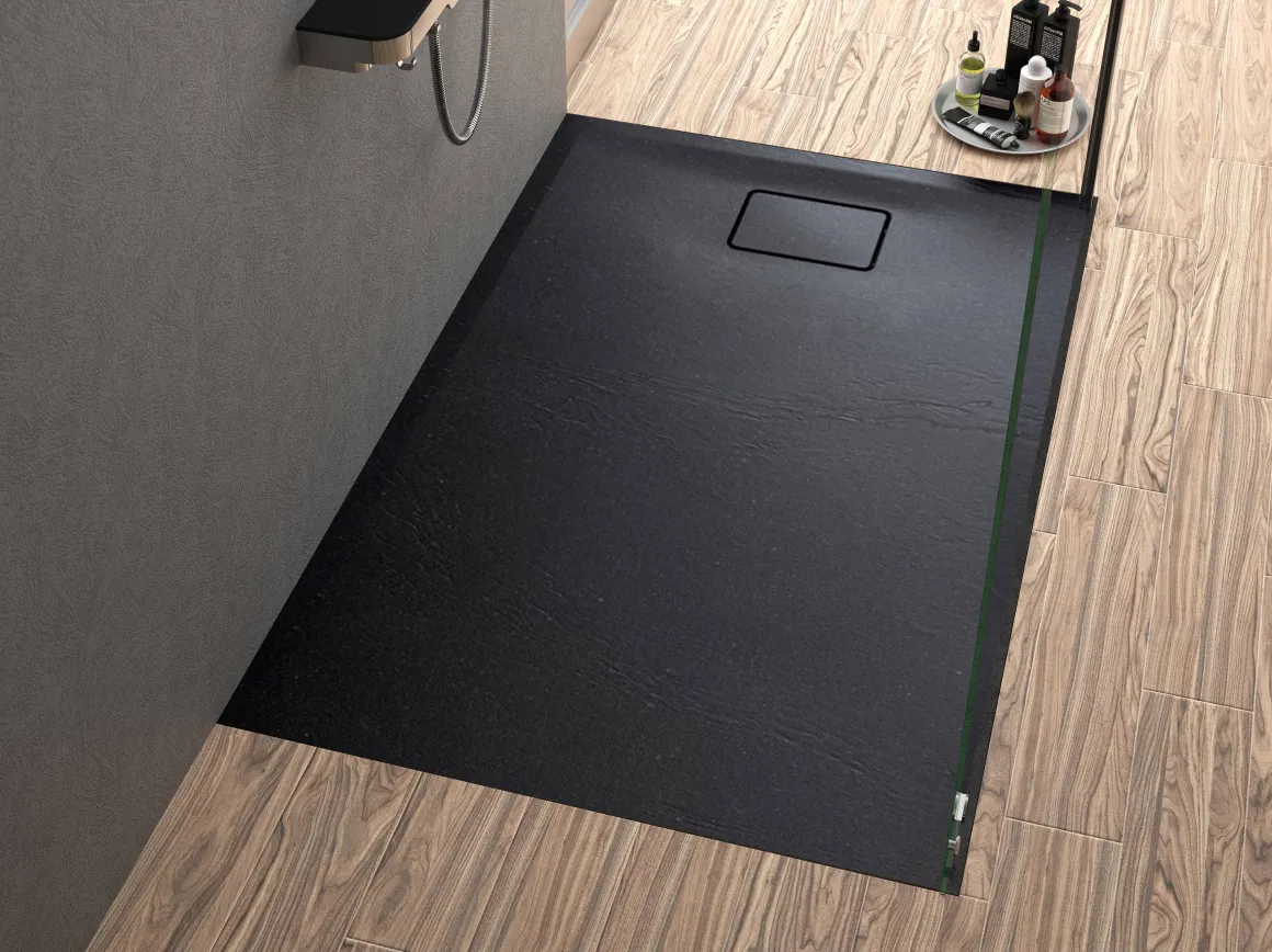 Allibert Douchebak Terreno 120X80Cm Rechthoek Zwart