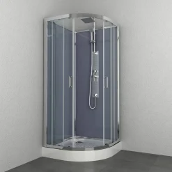 Allibert Douchecabine Everest Kwartrond 90X90Cm Zilver