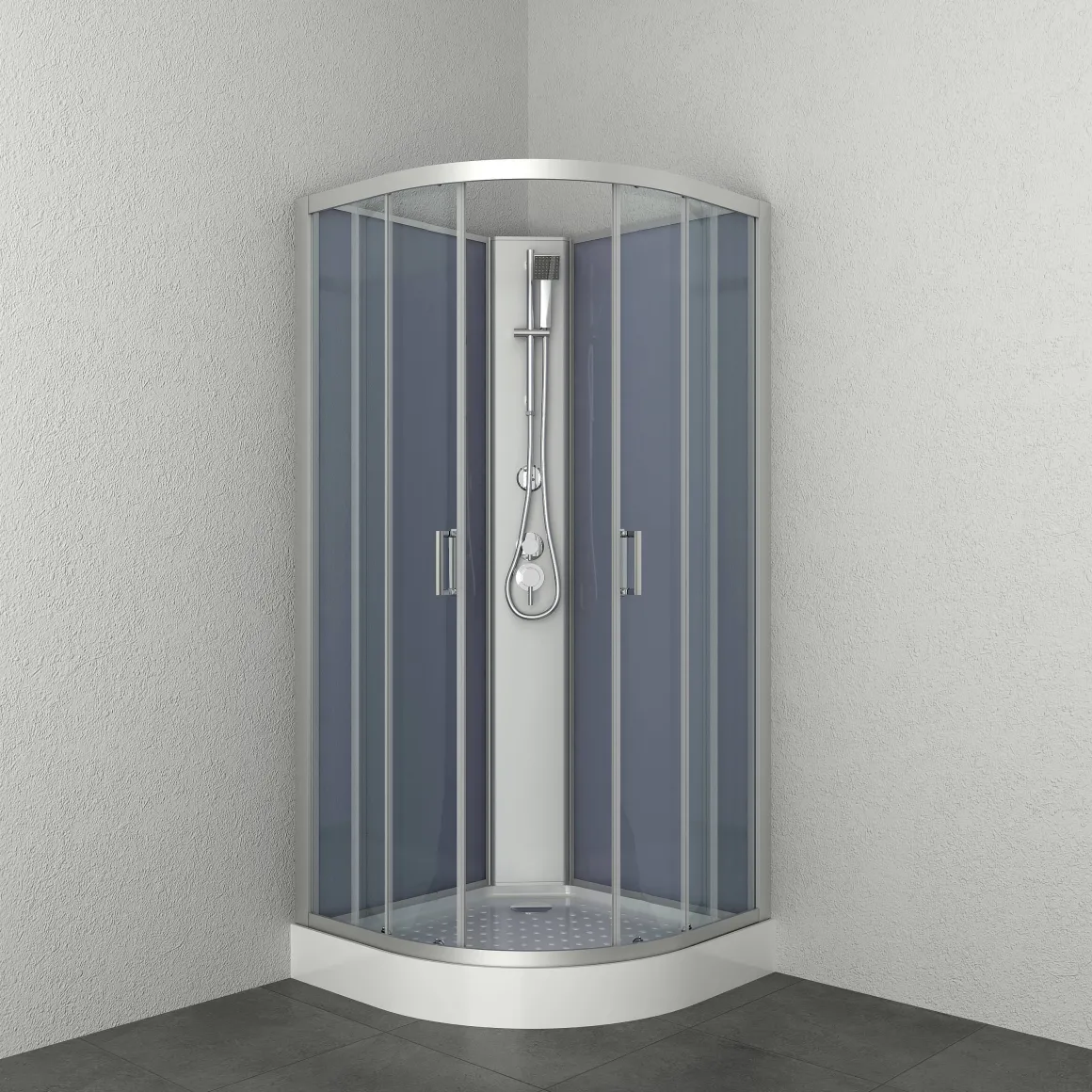 Allibert Douchecabine Happy Kwartrond 90X90Cm Zilver