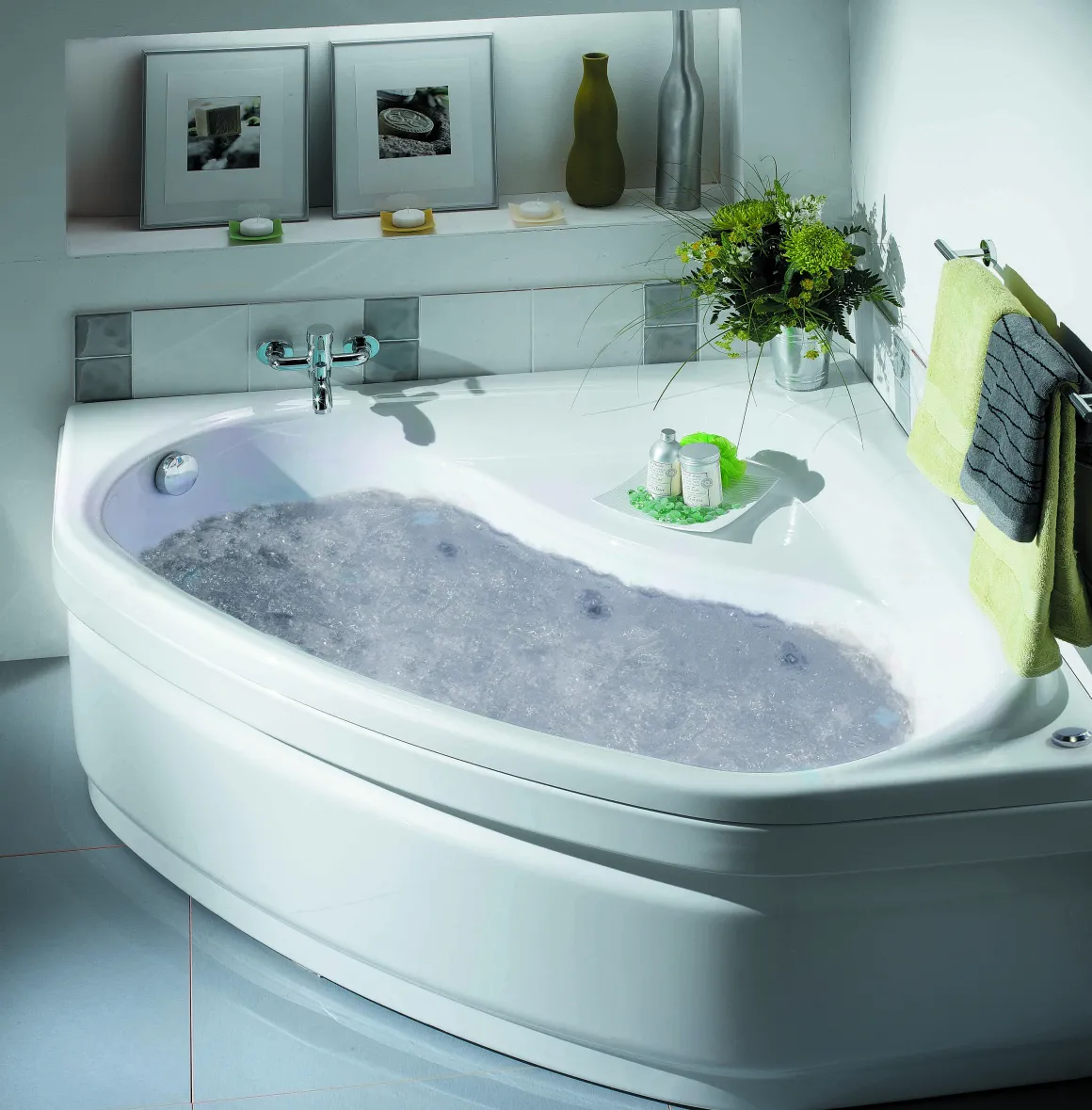 Allibert Hoekbad Lucina Aquazen² Met Badmantel 140X140Cm Wit