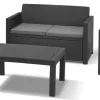 Allibert Merano Balkon Loungeset Grafiet Wicker 3-Delig