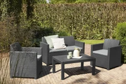 Allibert Merano Balkon Loungeset Grafiet Wicker 3-Delig