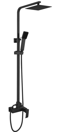 Allibert Regendoucheset Cabernet Vierkant 30X30Cm Met Thermostatische Kraan Zwart