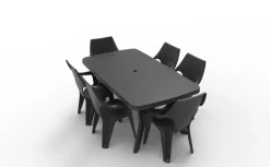 Allibert Tuintafel Baltimore Kunsthars Grafiet 177X100Cm