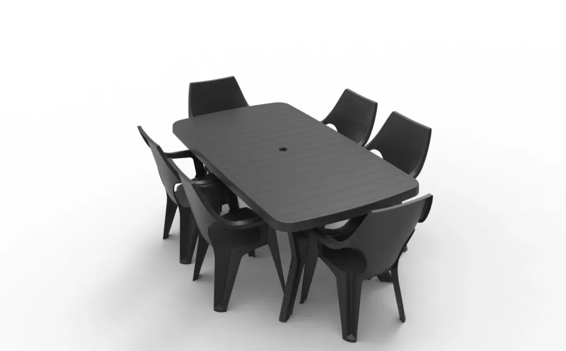 Allibert Tuintafel Baltimore Kunsthars Grafiet 177X100Cm