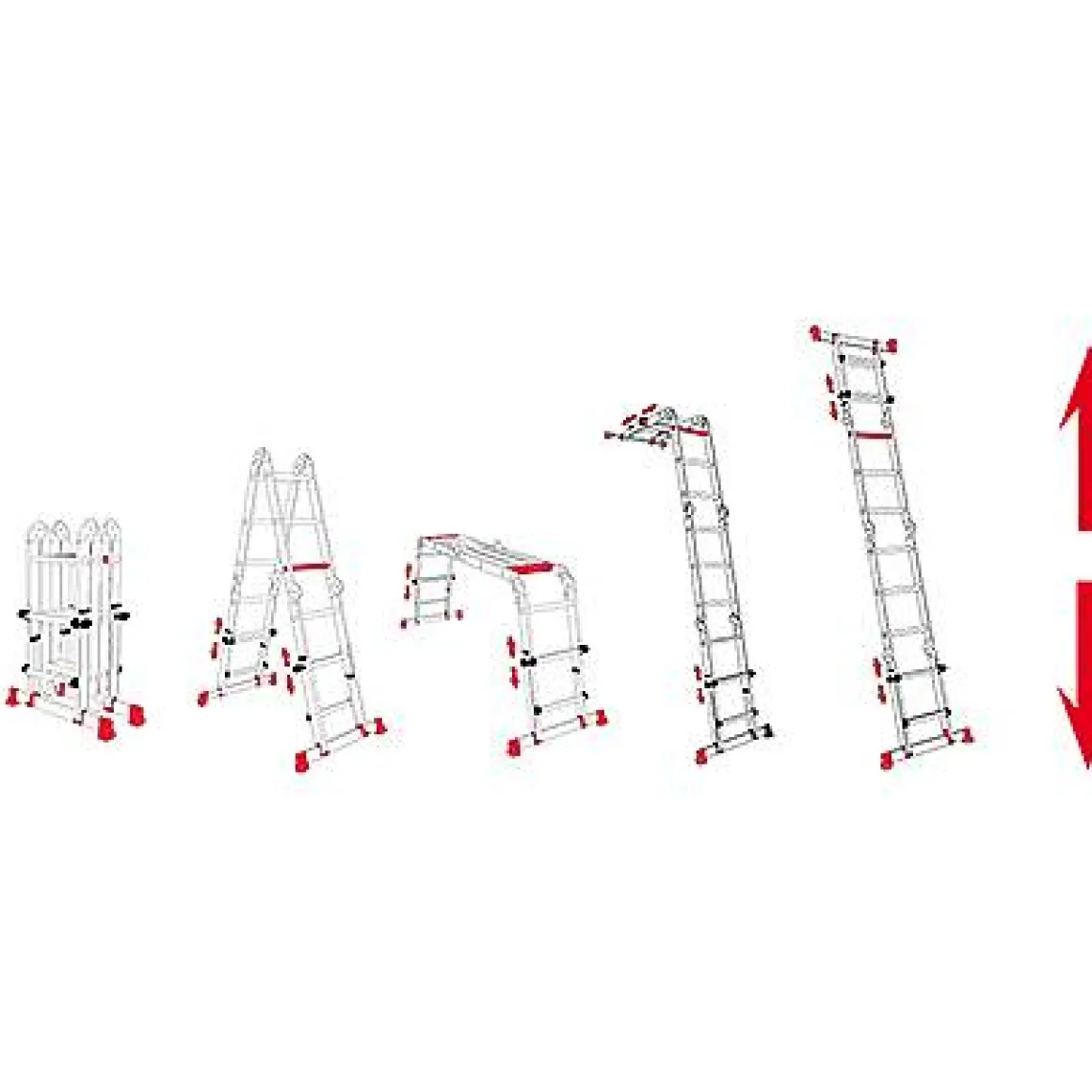 Altrex Plooiladder 'Varitrex Do It All' Aluminium 4 X 3 Treden