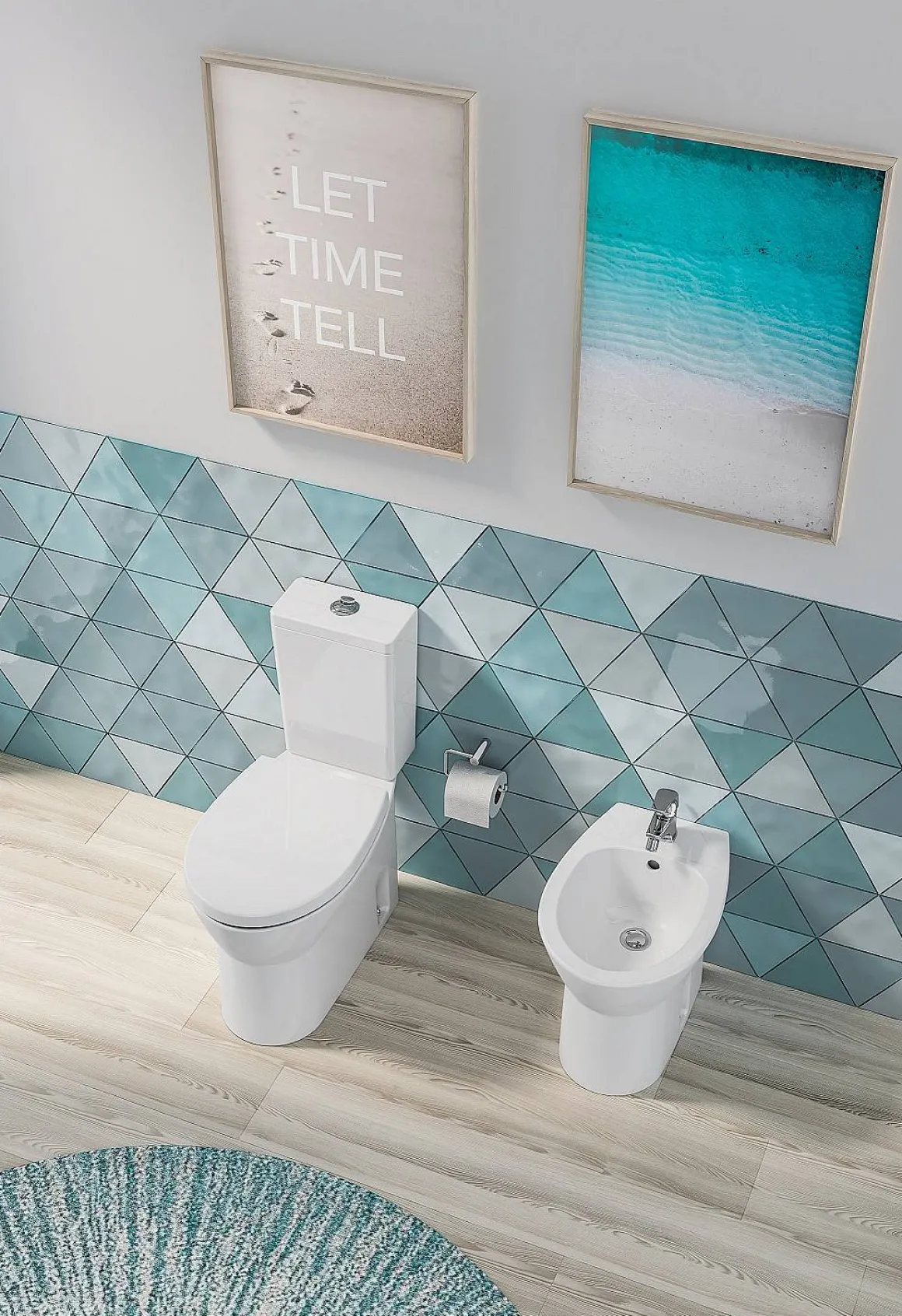 Aquavive Duoblok Toilet Cormor I Universele Afvoeri Randloos Toiletpot Wit