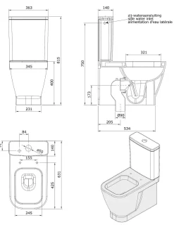 Aquavive Duoblok Toilet Look | Soft-Close Toiletzitting | Universee Afvoer| Randloos Toiletzitting Wit
