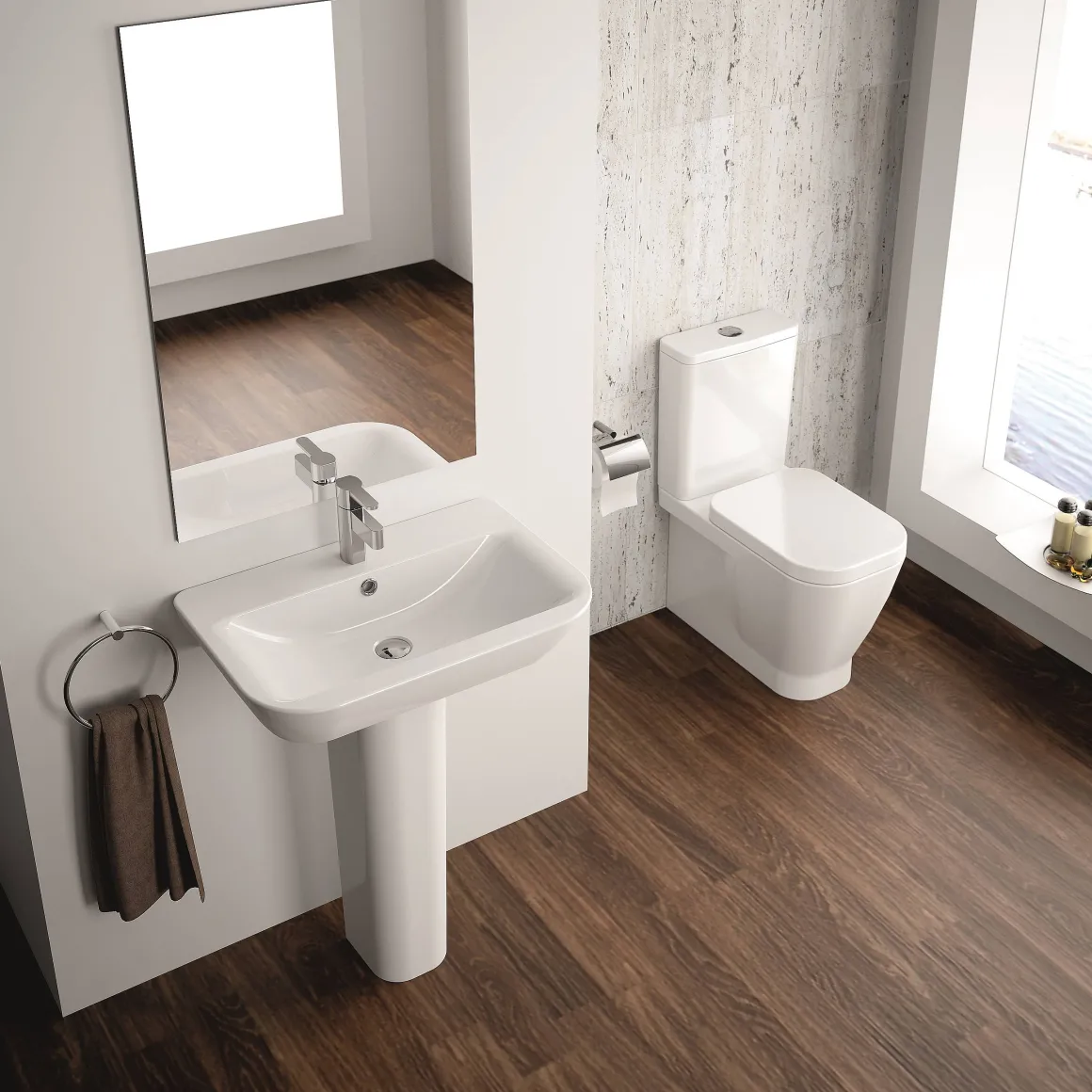 Aquavive Duoblok Toilet Look | Soft-Close Toiletzitting | Universee Afvoer| Randloos Toiletzitting Wit