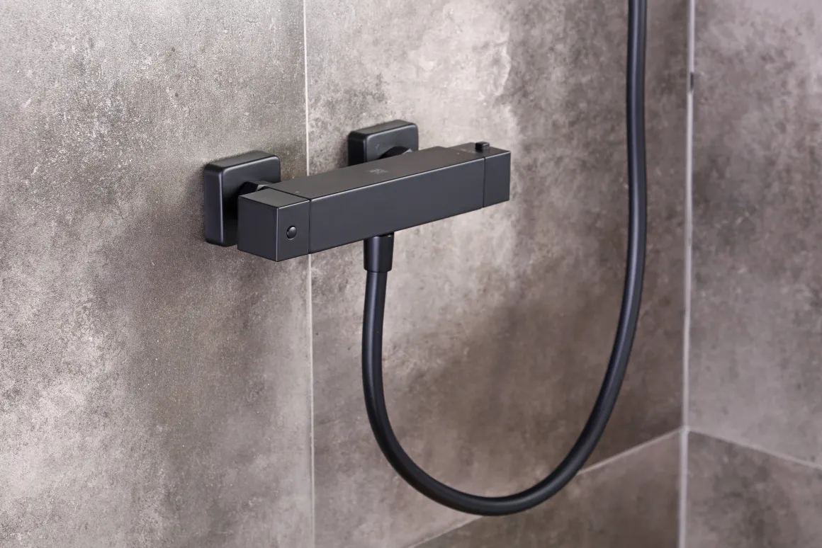 Aquavive Eco Thermostatische Douchekraan Tanaro Zwart 15Cm