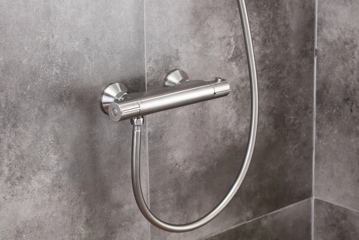Aquavive Eco Thermostatische Douchekraan Cato Geborsteld Staal 15Cm