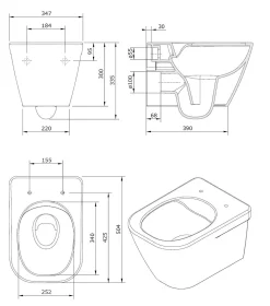 Aquavive Hangtoilet Marano Wit | Soft-Close Toiletzitting | Randloos Toiletpot