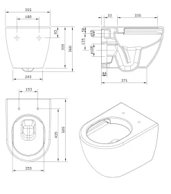 Aquavive Hangtoilet Mazaro Mat Zwart | Soft-Close Toiletzitting | Randloos Toiletpot
