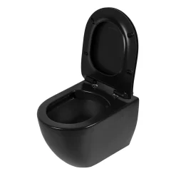 Aquavive Hangtoilet Mazaro Mat Zwart | Soft-Close Toiletzitting | Randloos Toiletpot