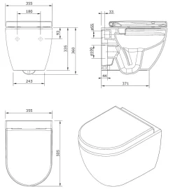 Aquavive Hangtoilet Mazaro Wit | Soft-Close Toiletzitting | Randloos Toiletpot