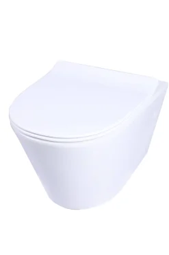Aquavive Hangtoilet Slizza Wit | Soft-Close & Quick Release Toiletzitting | Randloos Toiletpot
