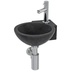 Aquazuro Hoekfonteinset Diveria Natuursteen Zwart 27Cm