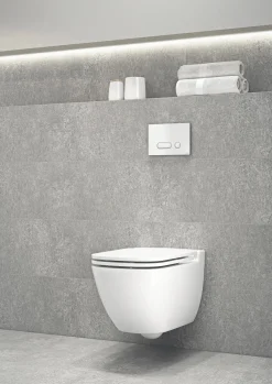 Aquazuro Inbouwreservoir Set Iris | Quick Release & Soft-Close Toiletzitting | Randloos Toiletpot