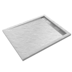 Aurlane Douchebak Pedra 100X80Cm Wit Steeneffect