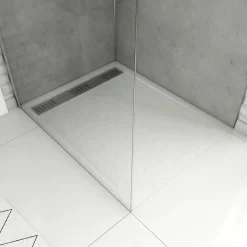 Aurlane Douchebak Pedra 100X80Cm Wit Steeneffect