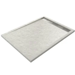Aurlane Douchebak Pedra 120X90Cm Wit Steeneffect