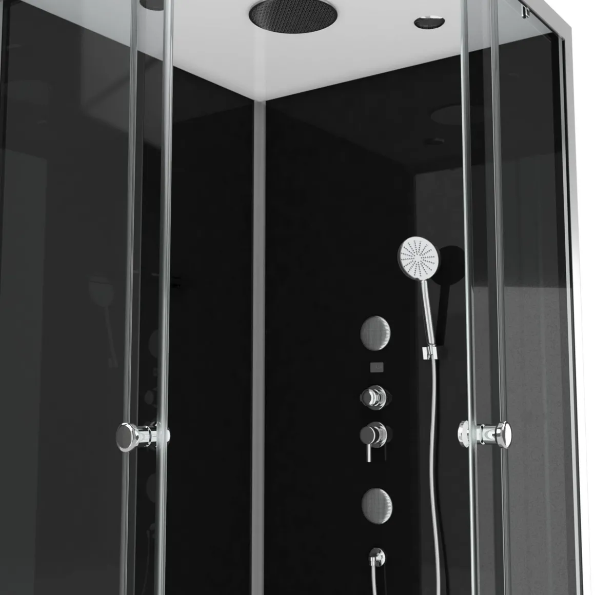 Aurlane Douchecabine Black 2 Vierkant 90X90Cm