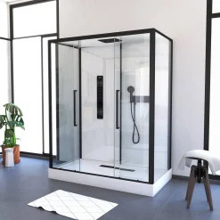 Aurlane Douchecabine Indus2 Xxl 85X160X215Cm Rechthoekig Zwart/Wit