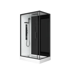 Aurlane Douchecabine Pozzy Rechthoek 80X110X215Cm Zwart Mat