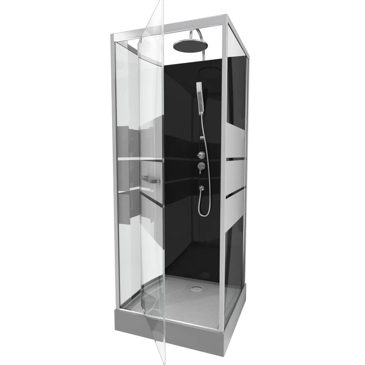 Aurlane Douchecabine Study Chroom 80X80X219-230Cm