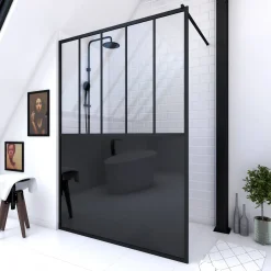 Aurlane Douchewand Black Indus 140X200Cm 5Mm Zwart