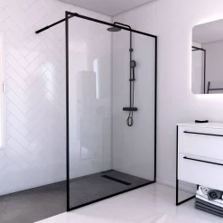 Aurlane Douchewand Dark Edge 140X200Cm 6Mm Zwart