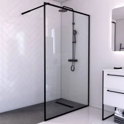 Aurlane Douchewand Dark Edge 120X200Cm 6Mm Zwart