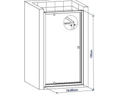 Baseline Douche Draaideur Wit 185X80Cm