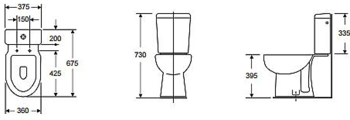 Baseline Duoblok Toilet I Ao Aansluiting Wit