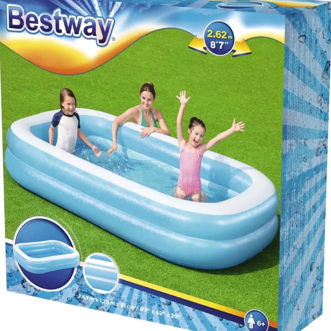 Bestway Opblaasbaar Familie Zwembad 262 X 175 Cm