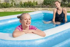 Bestway Opblaasbaar Zwembad Family Pool Rechthoekig Blauw 305X183X46Cm