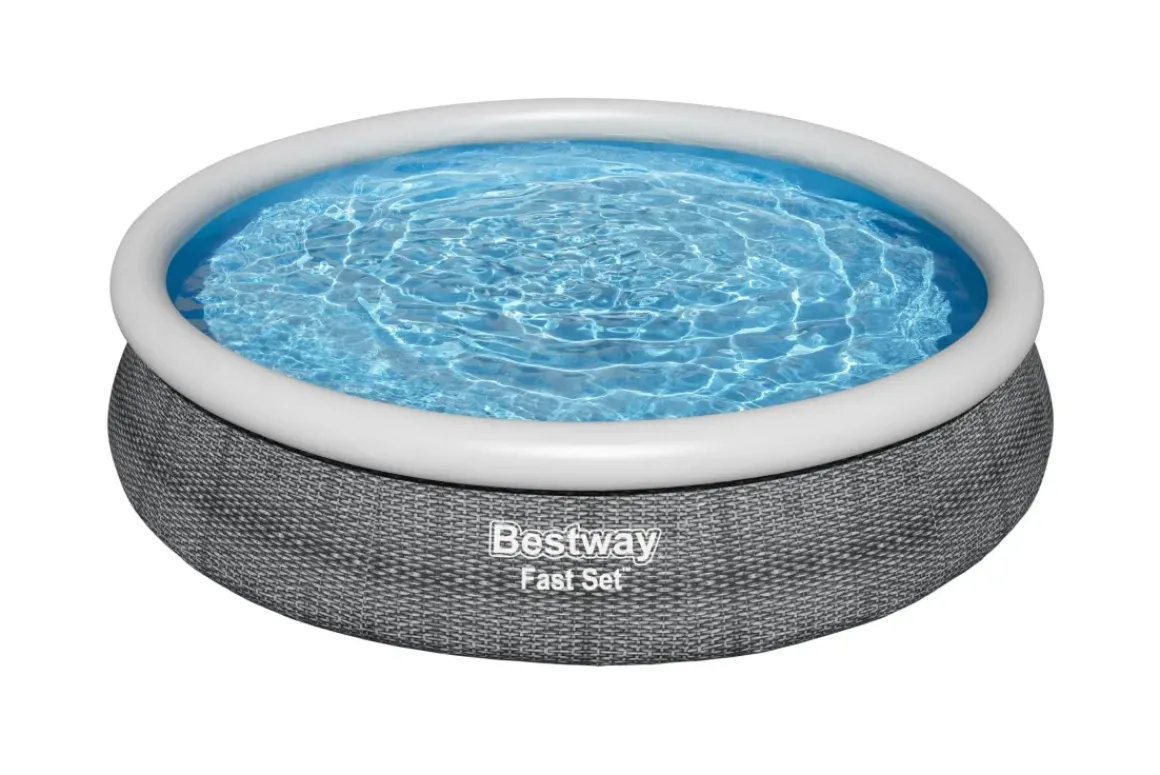 Bestway Opblaaszwembad Fast Set Rond Rotan Met Filterpomp O366X76Cm