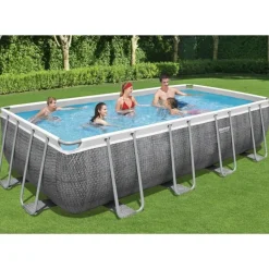 Bestway Opzetzwembad Power Steel Rechthoek Met Filterpomp O549X274X122Cm