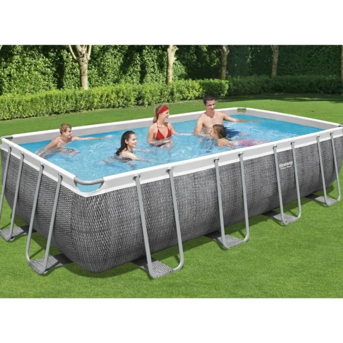 Bestway Opzetzwembad Power Steel Rechthoek Met Filterpomp O549X274X122Cm